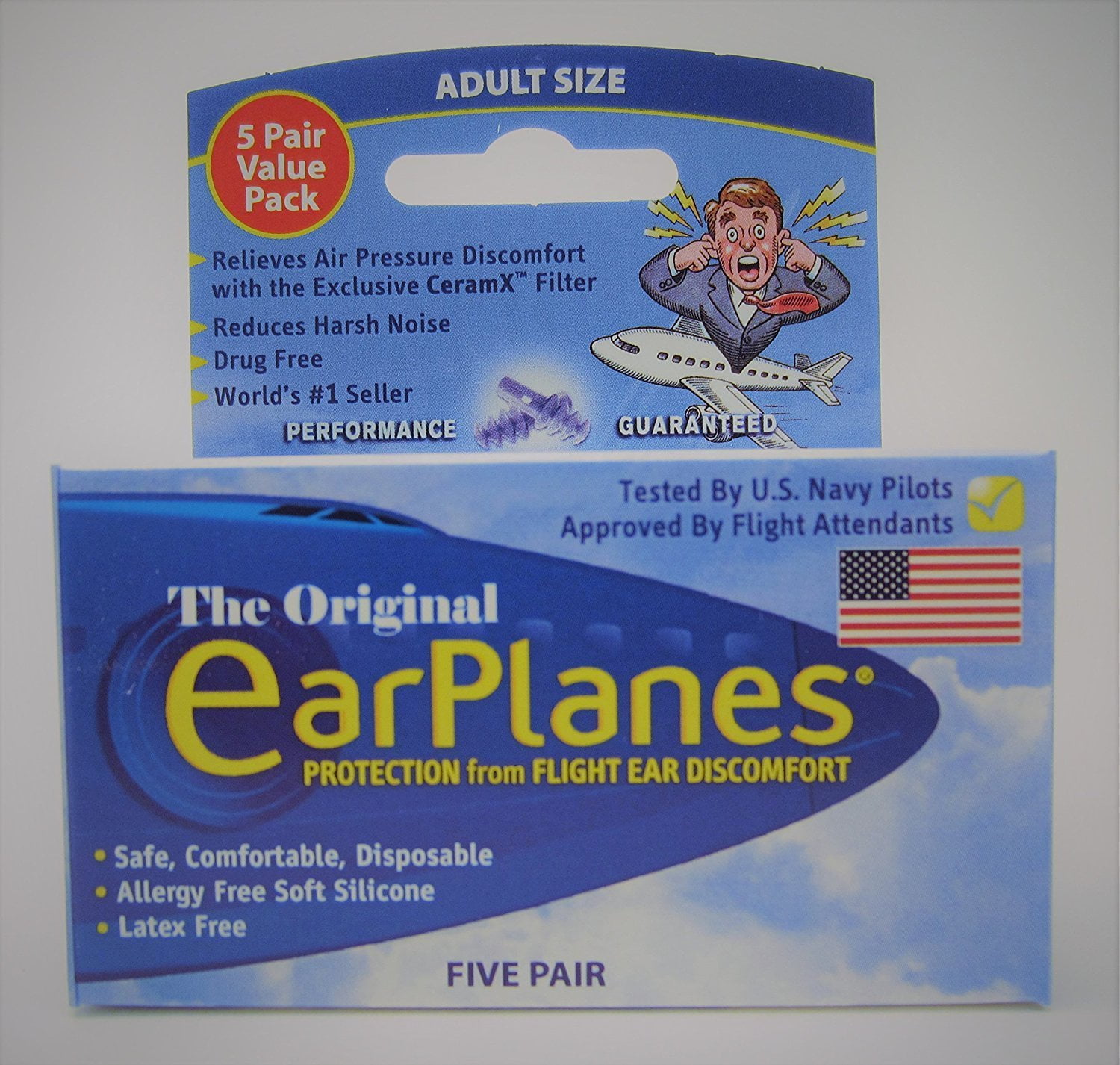 s Ear Plugs 1 Pair ( Pack of 5), Relieves Air Pressure DiWalmartfort with the exclusive CeramX TM filter By EarPlane