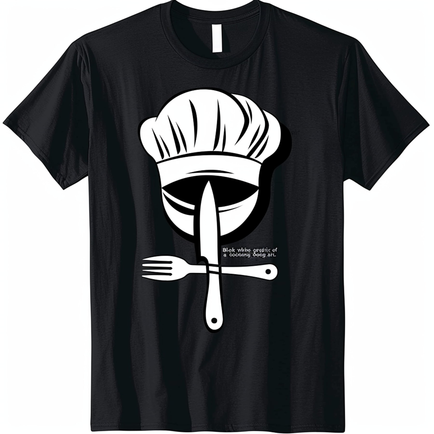 s Hat & Utensils Vector Graphic Black TShirt Cooking Design Tee ...