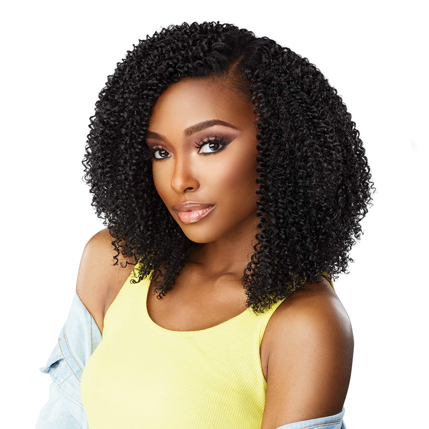 s Kinks & Textured Clip In Human Hair Blend Hair Extension 9PCS - GAME CHANGER 10 INCH (2 Dark Brown)