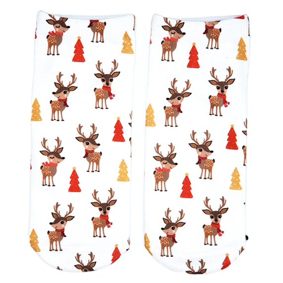 s Low Crew Socks Chrismas Short Sock Festival for White