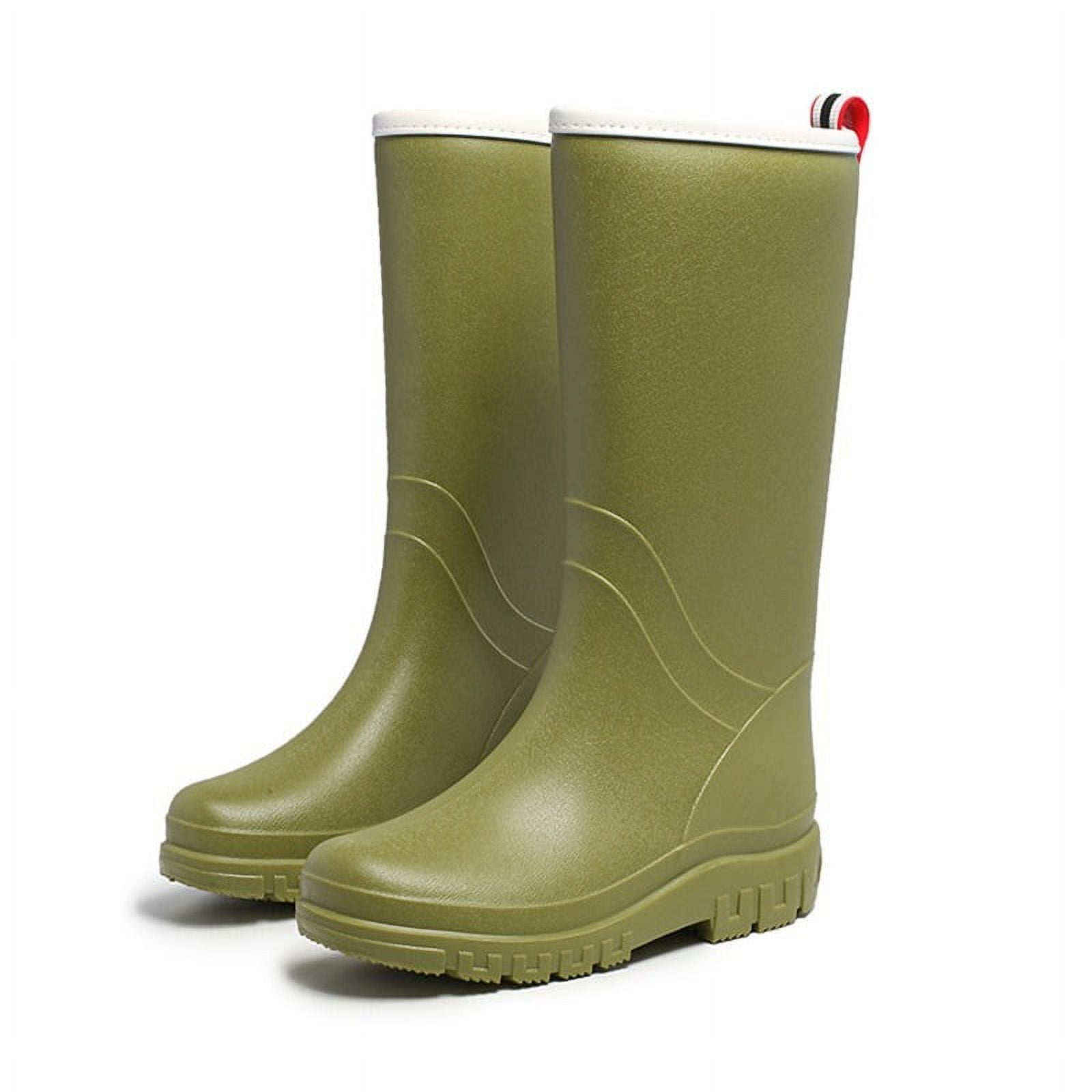 ‘s Mid Calf Rain Boots Solid Non Slip Waterproof Shoes ‘s Outdoor ...