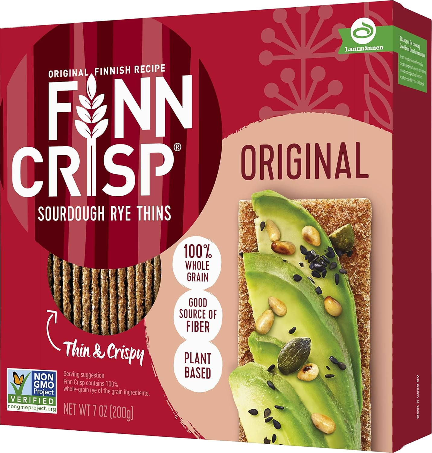 s Original Rye Crispbread 7oz Thin, Crispy Rye Flatbread Crackers
