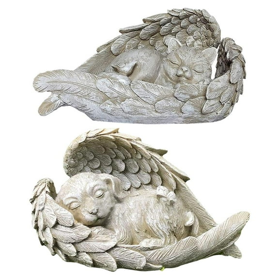 s Resin, Sleeping Cat, Dog, Angel Statue, Outdoor Patio