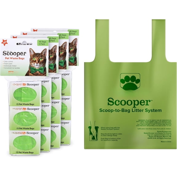 s Scooper Standard Size Refill Bags for Standard Scooper Litter Scoop with Bags (12 Boxes, 180 Count)