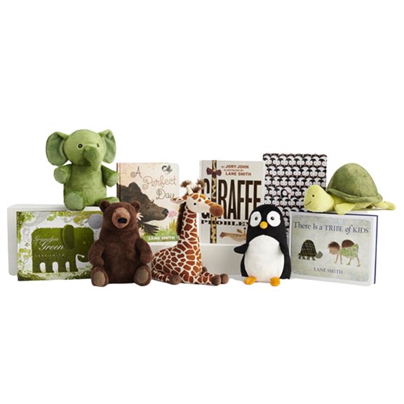 s Set 10 Plush & Books Lane Smith Bear Elephant Penguin Giraffe Turtle 12