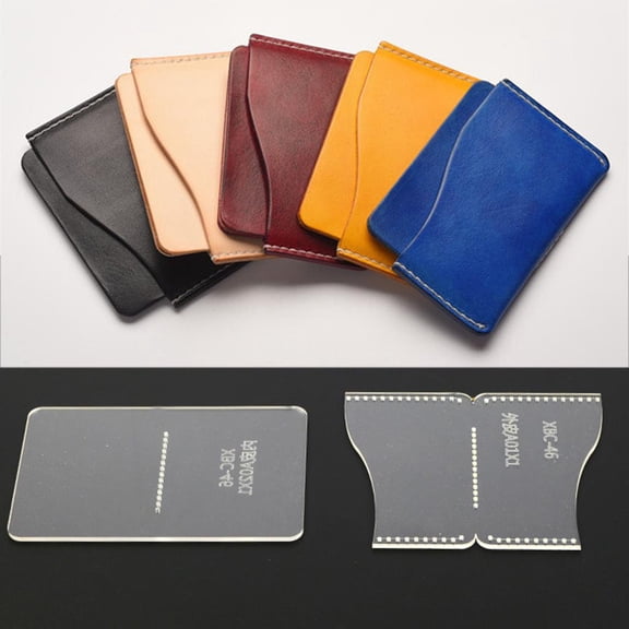 s/Set Acrylic Card Bags Stencil Leather Pattern Template DIY Leathercrafts Tools