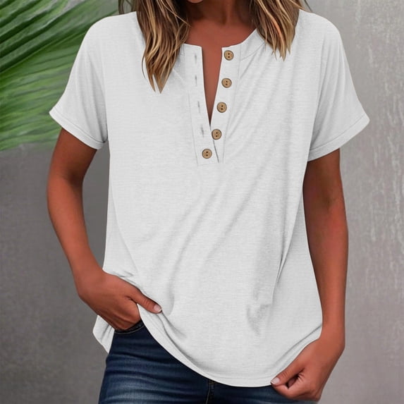 ’s Street Solid Button Front Shirt – Casual Oversized Poplin Top