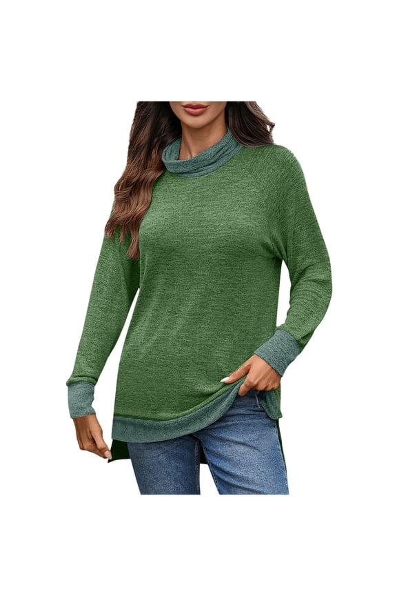 s for Women Cowl Neck Sweatshirt Soft Lightweight Fleece Top Long Sleeve Pullover Warm Cosy Tops Loose Casual Sweater Tunic Sweatshirts Autumn Blouse Shirts Thermal Top
