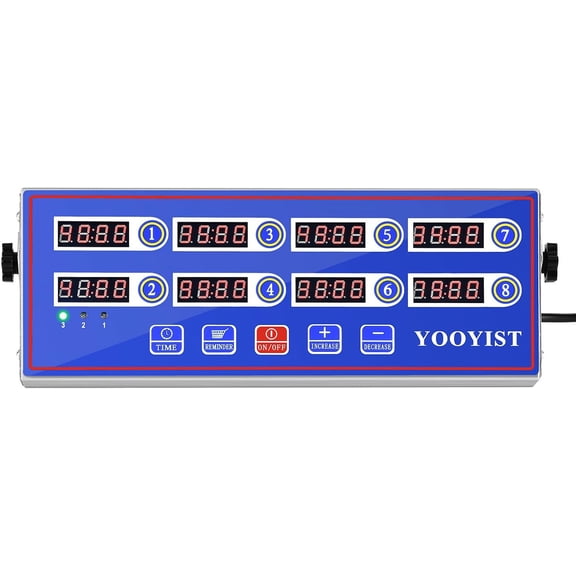 s for Cooking  8 Channel Commercial Restaurant Kitchen Supplies  Stainless Steel LED Technology Digital  Reminder Function, Loud Alarm, Blue