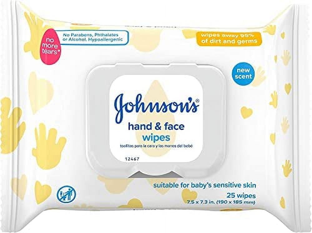 's hand & face baby wipes, 25 count (pack of 6)