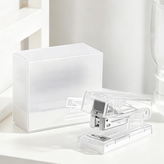 s’tudent Stapler Tool, Mini Transparent Handheld Stapler with 1000 Staples, Effortless Small Binding Machine, Portable Device for s’chool, Home & Office Use