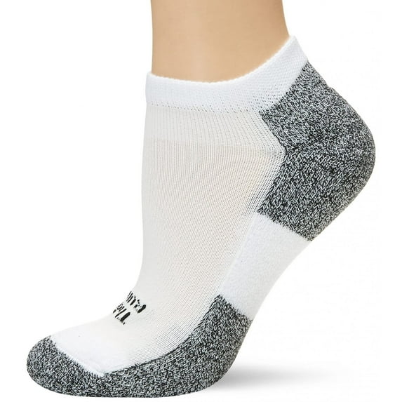 s women's thin padded running socks, micro mini, white, medium (women's shoe size: 7.0 - 9.0)