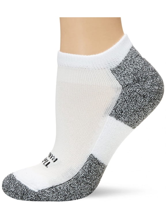 s women's thin padded running socks, micro mini, white, medium (women's shoe size: 7.0 - 9.0)
