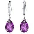 thumbnail image 1 of s925 Sterling Silver 12mm Naked Drill Pear Shape 5A Crystal Women Fashion Dangle Drop Earrings, 1 of 5
