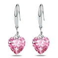 thumbnail image 1 of s925 Sterling Silver Love Heart 5A Cubic Zirconia Crystal Women Drop Dangle Earrings, 1 of 6