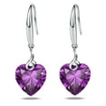 thumbnail image 1 of s925 Sterling Silver Love Heart 5A Cubic Zirconia Crystal Women Drop Dangle Earrings, 1 of 6