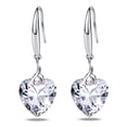 thumbnail image 1 of s925 Sterling Silver Love Heart 5A Cubic Zirconia Crystal Women Drop Dangle Earrings, 1 of 6