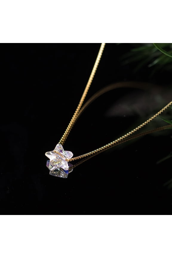 s925 sterling silver fantasy star necklace for women exquisite high-end sense sweet light luxury niche design five-pointed star collarbone chain