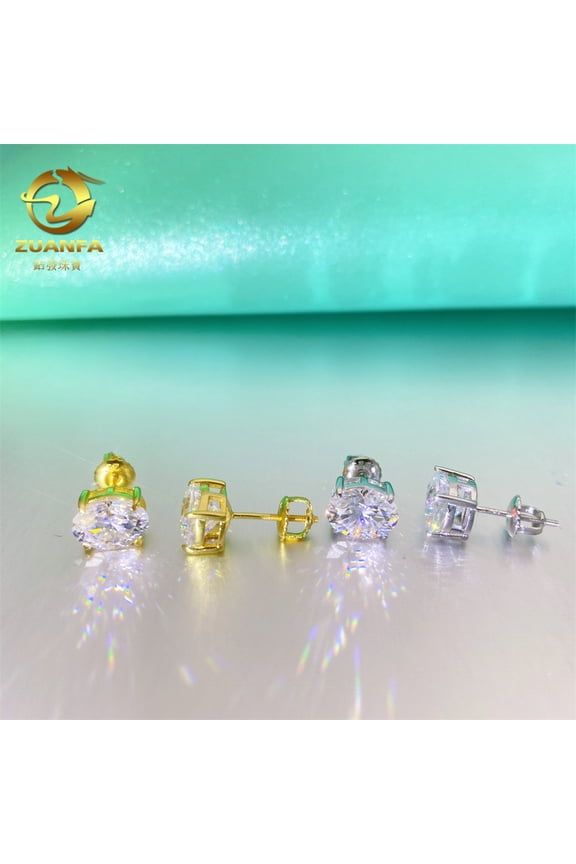 s925 sterling silver inlaid D color VVS oval cut moissanite earrings