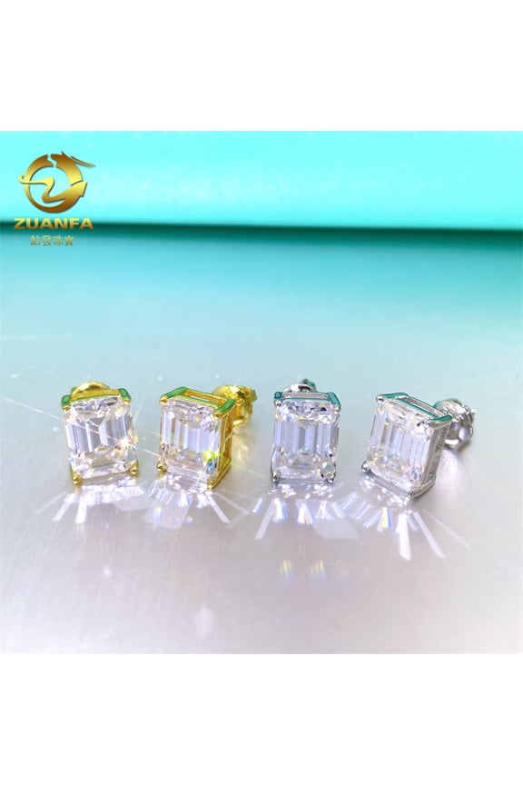 s925 sterling silver inlaid D color VVS special cut moissanite earrings are faster than diamond pens
