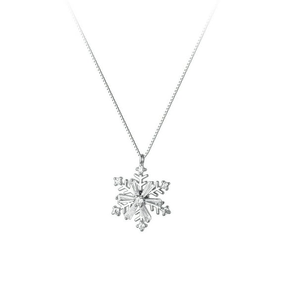 s925 sterling silver rotatable snowflake necklace for women cool style niche light luxury high-end clavicle chain necklace jewelry wholesale