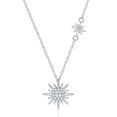 thumbnail image 1 of s925 sterling silver sun flower necklace for women cross-border hot selling niche high-end sense star pendant collarbone chain versatile necklace ornament decoration, 1 of 5