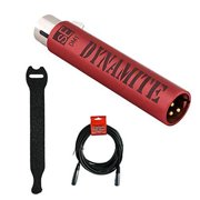 sE Electronics DM1 Dynamite Active Inline Microphone Preamplifier with 10-Pack Touch Fastener Straps & 20 XLR-XLR Cable Bundle