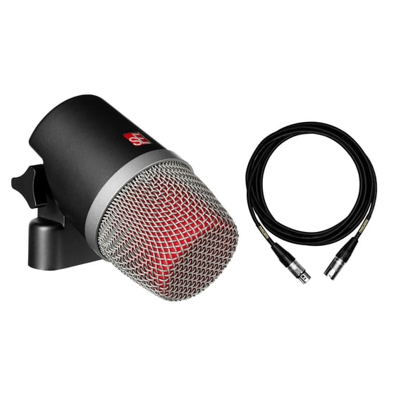 sE Electronics V-KICK Kick Drum Microphone w/ 15-Foot Mogami XLR Cable Bundle