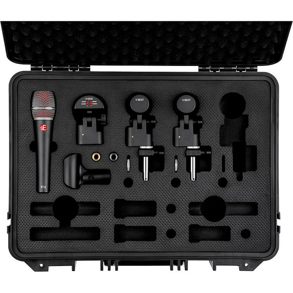sE Electronics V Pack US Venue 4 Drum Microphone Kit with Case and Clamps