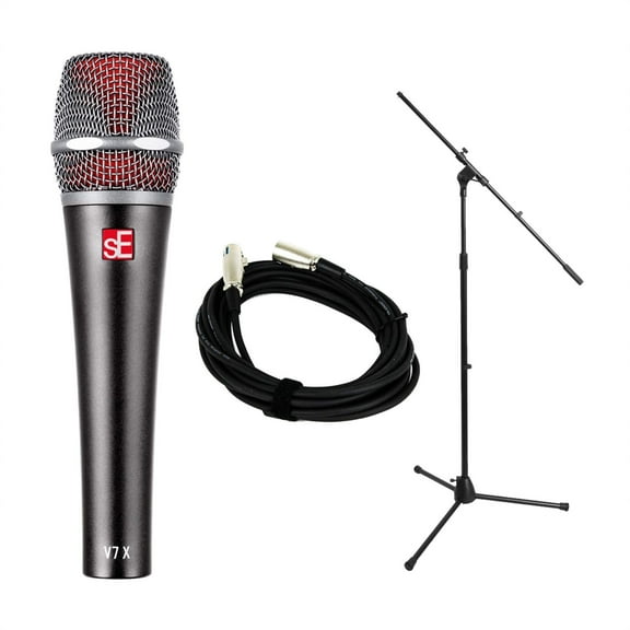 sE Electronics V7-X Vocal Microphone Bundle with Mic Stand & 20-foot XLR Cable