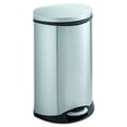 thumbnail image 1 of safco products step-on wastebasket, 17.5" x 26.5" x 14", stainless steel, 1 of 3