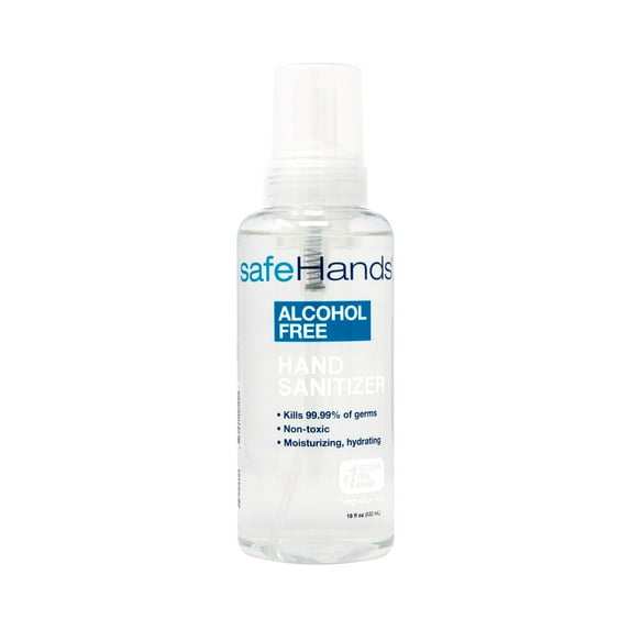 safeHands BZK (Benzalkonium Chloride) Alcohol-Free Hand Sanitizer 18 oz. Pump Bottle 1 Ct