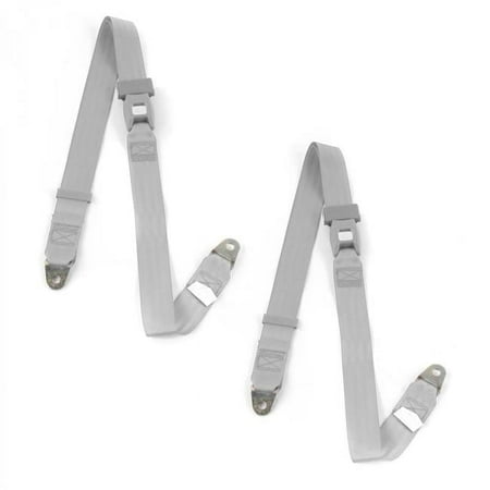 safeTboy 659628 Gray & Grey Lap Bucket Seat Belt Kit for 1984-2001 Jeep Cherokee Standard 2 Point - 2 Belts