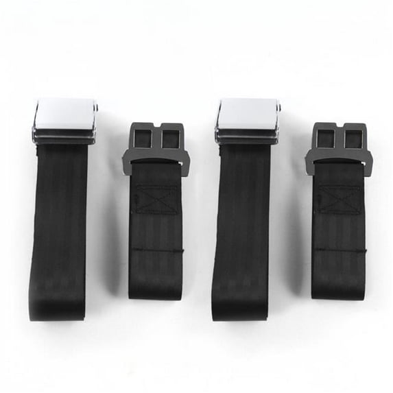 safeTboy 660852 Black Lap Bucket Seat Belt Kit for 1968-1974 Ford Van Airplane 2 Point - 2 Belts
