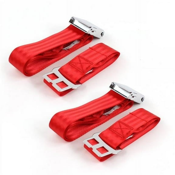 safeTboy 661229 Red Lap Bucket Seat Belt Kit for 1966-1970 Ford Falcon Airplane 2 Point - 2 Belts