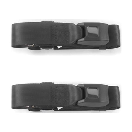safeTboy Charcoal Lap Bucket Seat Belt Kit for 1963-1966 Chevy Truck Standard 2 Point - 2 Belts