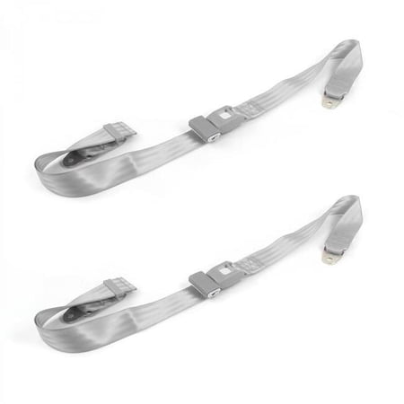 safeTboy Gray & Grey Lap Bucket Seat Belt Kit for 1954-1956 Buick Roadmaster Standard 2 Point - 2 Belts