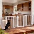 thumbnail image 1 of Pet Gate, Domipet 120''Extra Wide Foldable Dog Fence Indoor, 32''Height Dog Gate for Fireplace, Garden, White, 1 of 9
