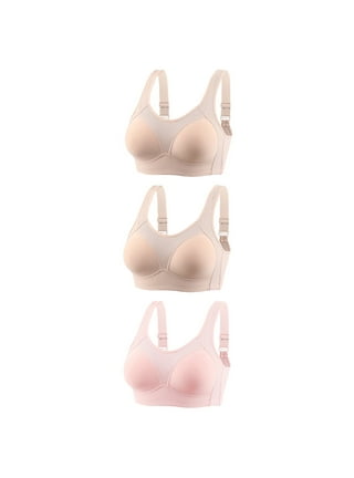 safuny Everyday Bra for Women Plus Size Ultra Light Lingerie 4PC Ladies  Traceless Breathable Gathering Comfort Daily Brassiere Underwear Steel Ring  Free Wireless Push-Up Bra Purple L 