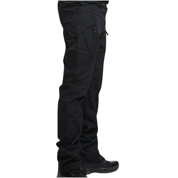 safuny Cargo Pants for Men Comfy Lounge Casual Fashion Fall Winter Long Trousers Soft Safety Full Pants with Pocket High Waist Solid Color Black XL