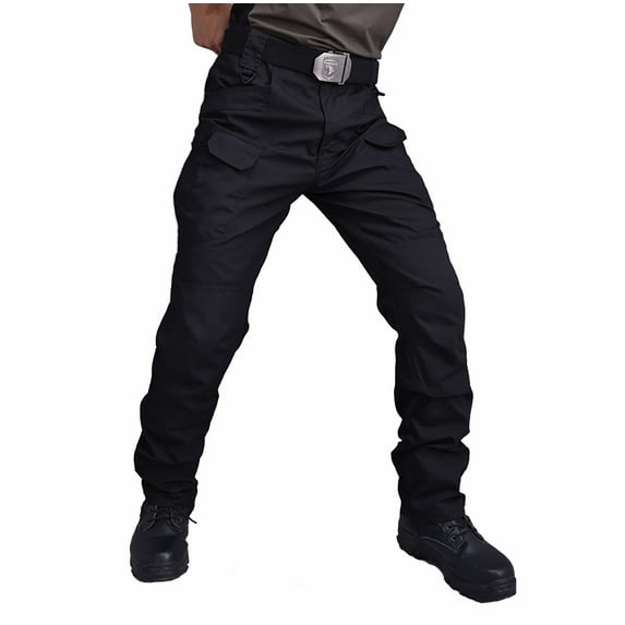 safuny Cargo Pants for Men High Waist Soft Safety Full Pants with Pocket Comfy Lounge Casual Solid Color Fashion Fall Winter Long Trousers Black XL