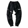 thumbnail image 1 of safuny Cargo Pants for Men High Waist Solid Color Fashion Fall Winter Long Trousers Soft Safety Full Pants with Pocket Comfy Lounge Casual Black S, 1 of 8
