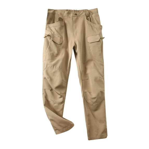 safuny Cargo Pants for Men Relaxed Mens Cargo Pants High Stretch Multi Pockets Casual Chinos Pants for Men Clearance Yellow M