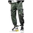 thumbnail image 1 of safuny Casual Pants for Men Comfy Lounge Casual Elastic Waist Solid Color Fashion Fall Spring Trousers Soft Loose Daily Full Length Pants with Pocket Army Green M, 1 of 8