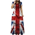 thumbnail image 1 of safuny Clearance Maxi A Line Dress for Women Solid Color Short Sleeve Round Neck Dress Empire Waist Flowy Hem Retro Holiday Beach Trendy Clothing Summer Red S, 1 of 5