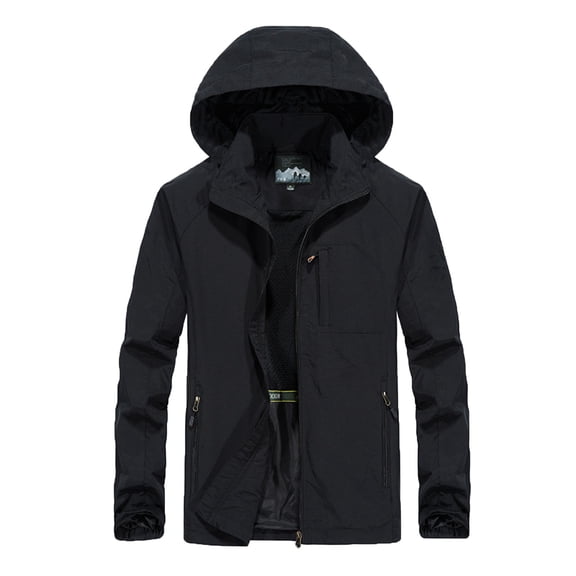safuny Men'S Military Soft Jacket Outdoor Sports Hunting Waterproof Outerwear Coat Workout Clothing Black XL