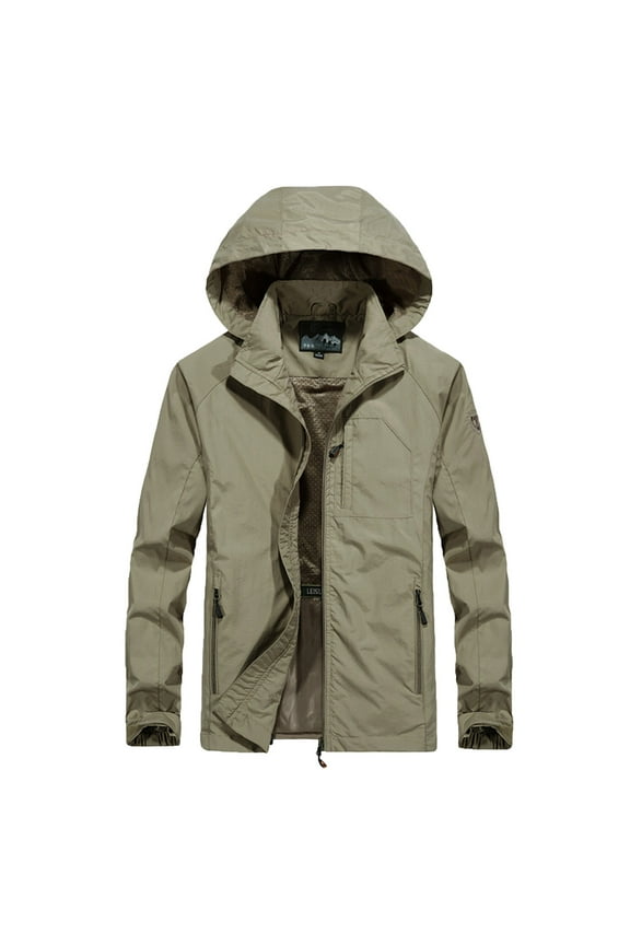Men鈥橲 Military Soft Jacket Outdoor Sports Hunting Waterproof Outerwear Coat Workout Clothing Yellow XXL