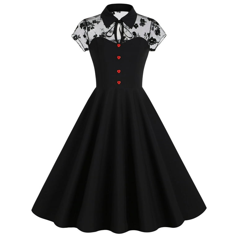 Elegant Floral Patchwork O Neck A Line Dresses Elegant Floral Patchwork O Neck A Line Dresses