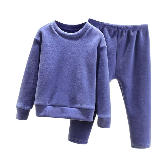 safuny Clearance Toddler Baby Boys Girls Candy Color Solid Color Leggings Casual Kids Sports Pants Hoodies Set Sweatshirts Playwear Outs Sets Pajamas Trackuits Purple 8Y
