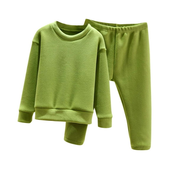 safuny Clearance Toddler Baby Boys Girls Candy Color Solid Color Leggings Casual Kids Sports Pants Hoodies Set Sweatshirts Playwear Outs Sets Pajamas Trackuits Green 8Y